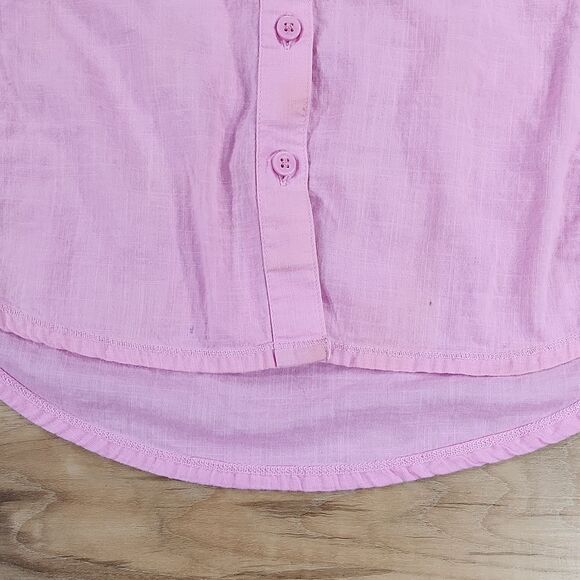 🐞Columbia Pink Camp Henry Buttoned Short Sleeve Top Medium - Picture 9 of 16